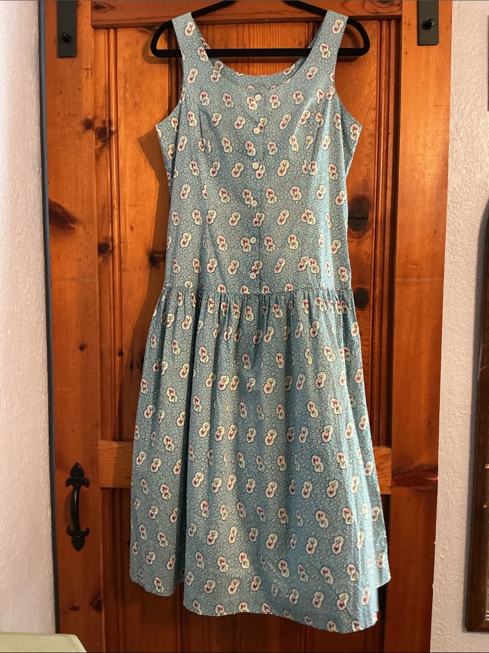 reyn spooner Teal Floral Print Sleeveless Dress